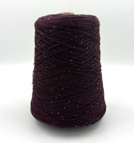 Пряжа Cotton Paillettes, D&C Yarns, хлопок, цвет ежевика